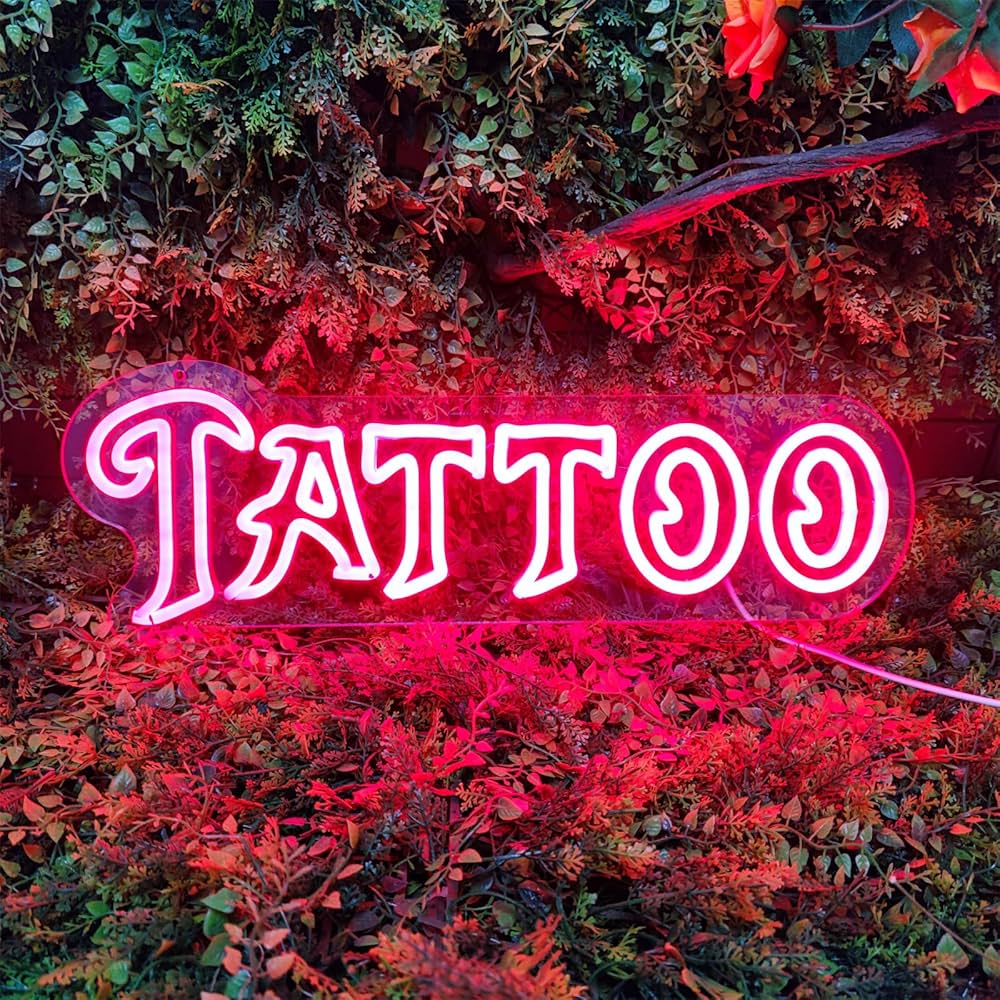 Amazon.co.jp: TATTOO ネオンサイン 壁装飾 TATTOO 20 * 6.7